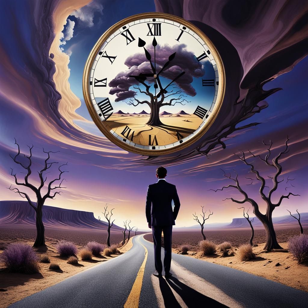 Surreal Desert Highway in Dreamlike Style