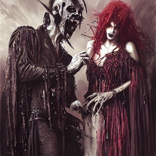 Gothic Masquerade: A Vampire Couple's Dance