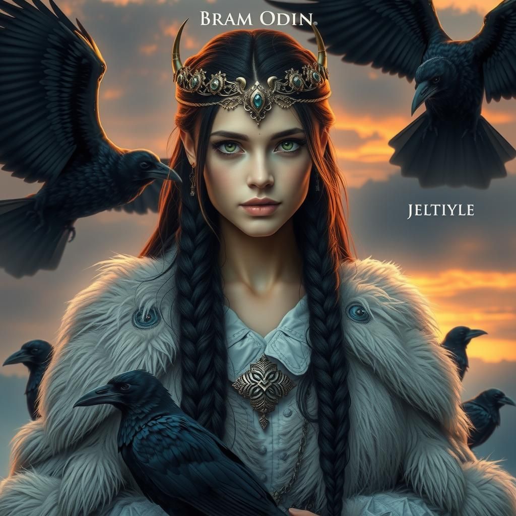 Brunhilde with Ravens at Sunrise