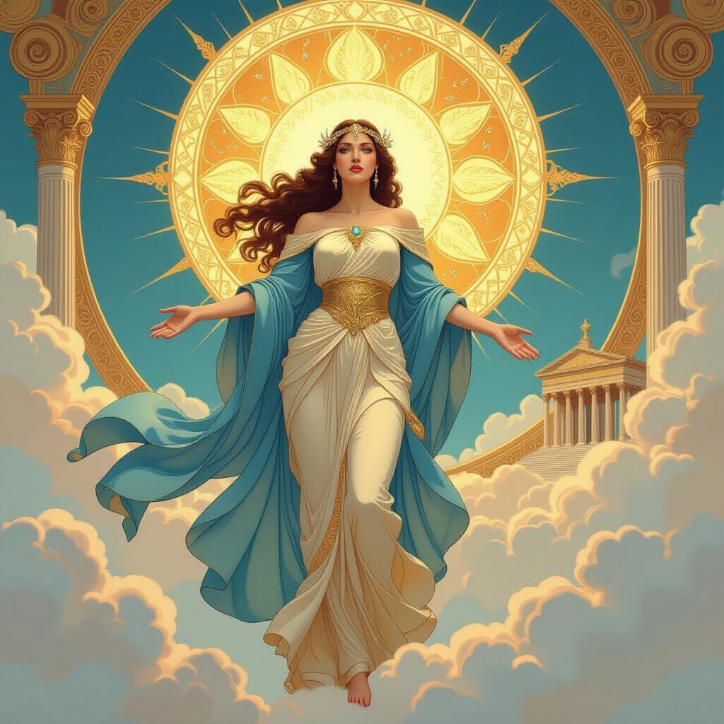 Goddess Descending from Heaven in Renaissance Style