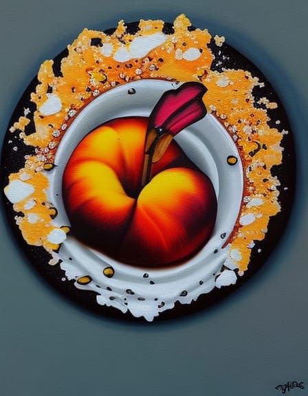 Grilled Chicken and Peach Salad Cupcake: Graffiti Art