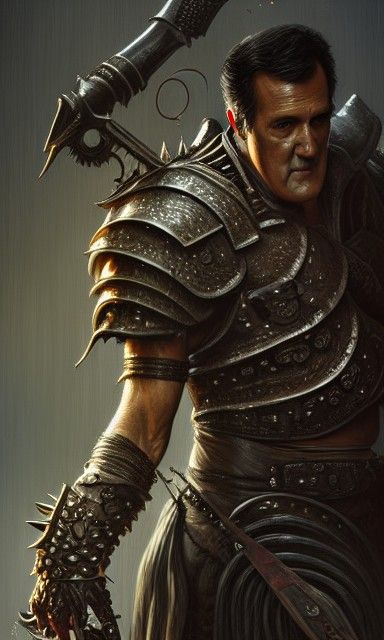 Bruce Campbell Fantasy Warrior in Shining Armor