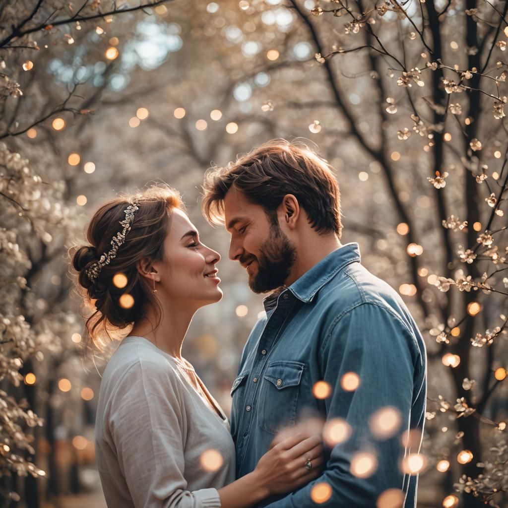 Tender Moment: Man and Woman in Love