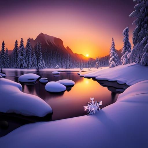 Detailed Crystal Snowflake Illustration