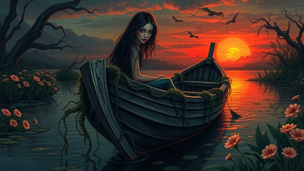 Swamp Queen in Dark Fantasy Color Print Art