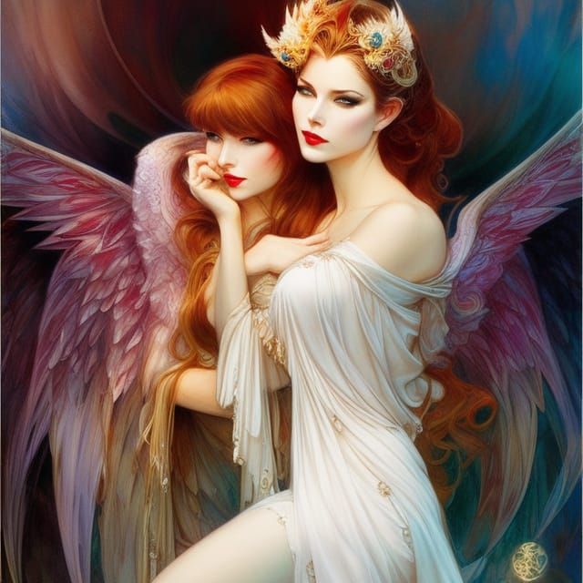 Lucifer Inspired by Waterhouse, Mucha, and RossDraws