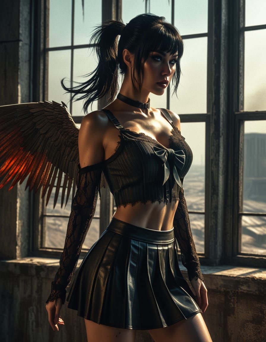 Ethereal Eve in Dystopian Wasteland