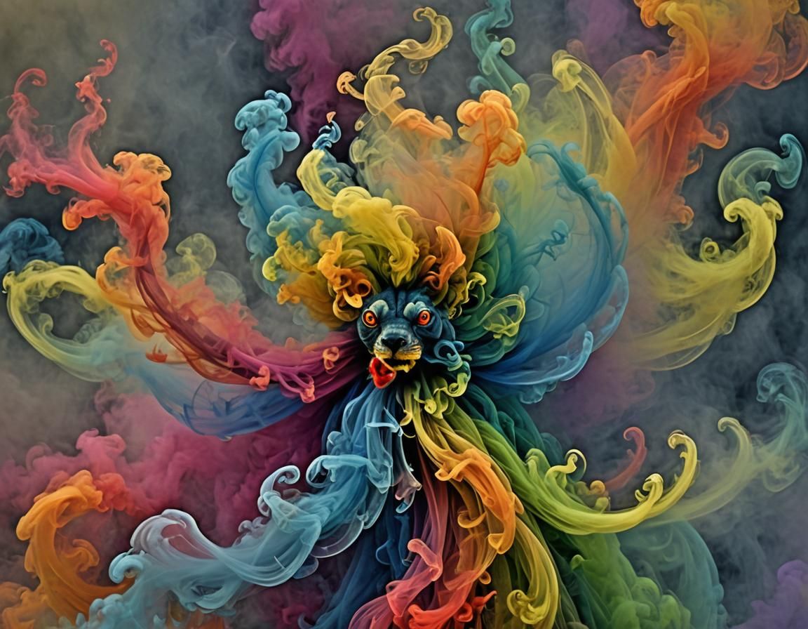 Surreal Smoke Animal Illustration in High Resolution