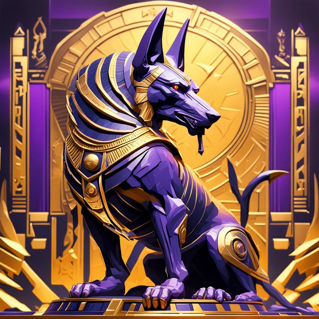 Anubis in Striking Fight Stance: Dark Fantasy Art