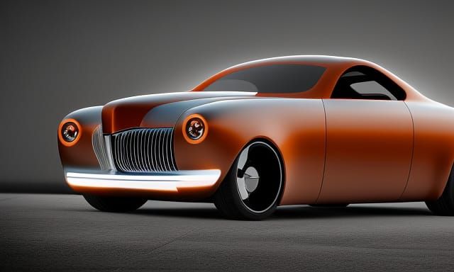 Futuristic Cyberpunk Ford Coupe Concept Rendering
