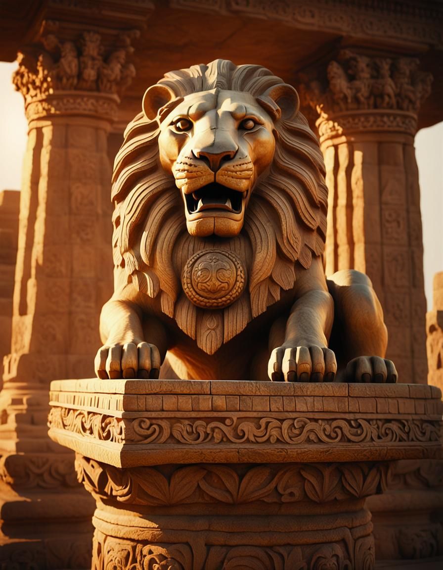 Lion Capital of Ashoka in Radiant Sunlight