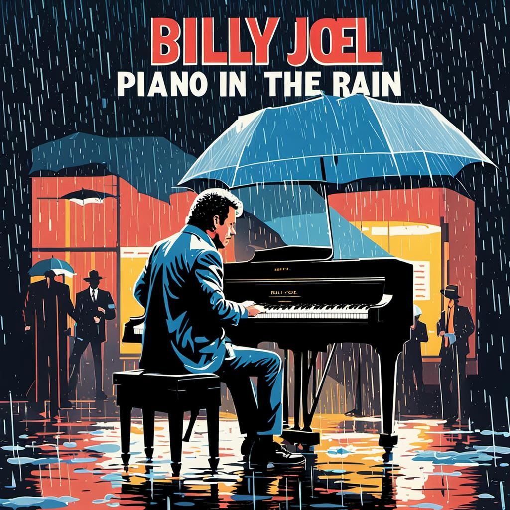 Billy Joel: Piano in the Rain, 1980s Retro Style