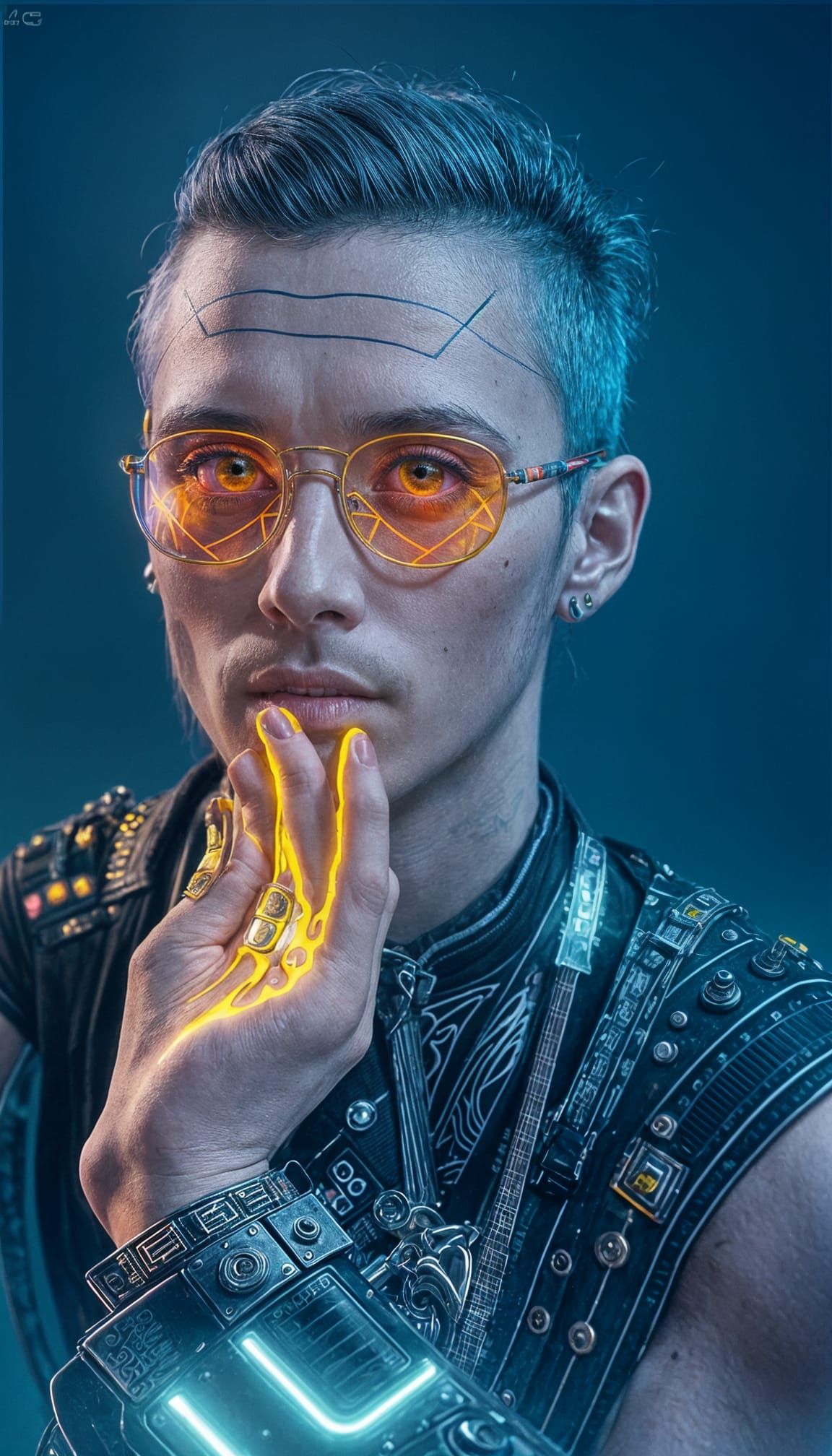 Punk Rock Band in Concert with Neon Glow