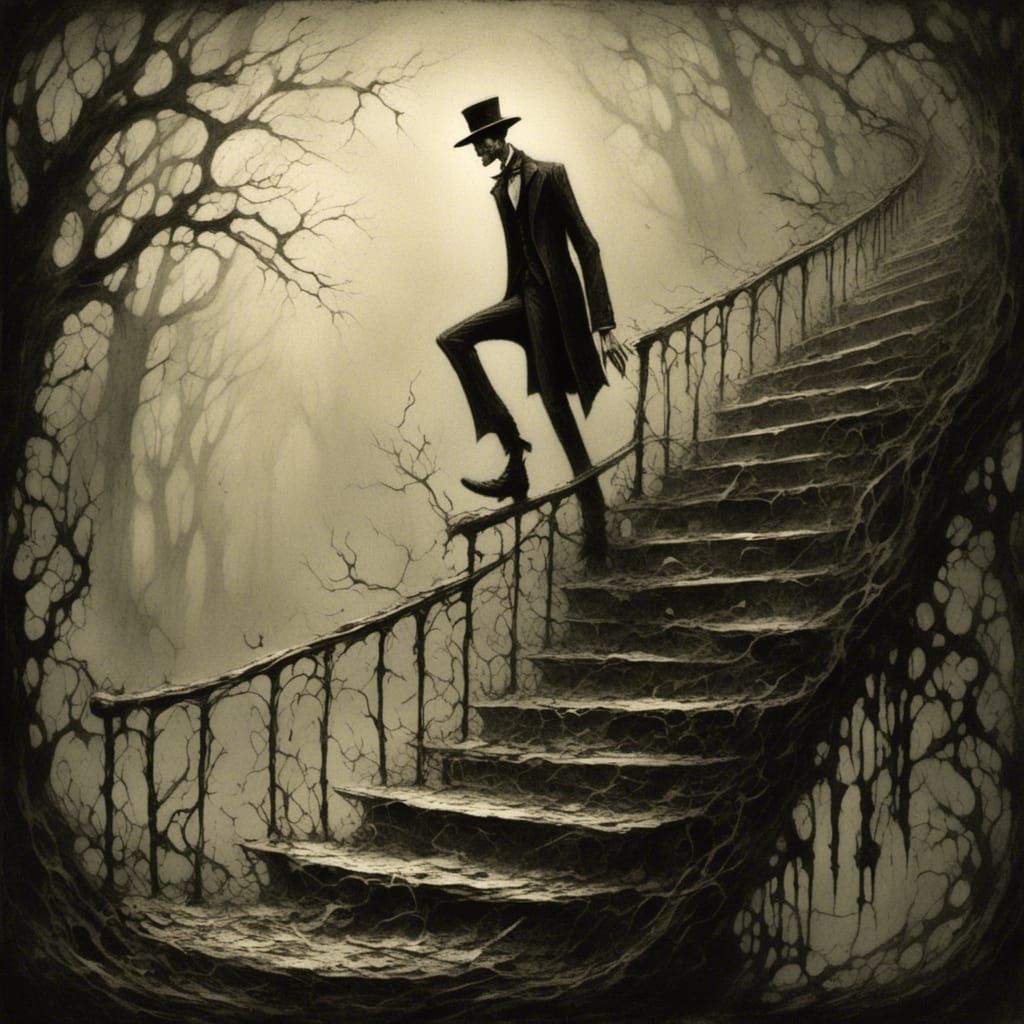 Crooked Man on Crooked Stairs in 3D