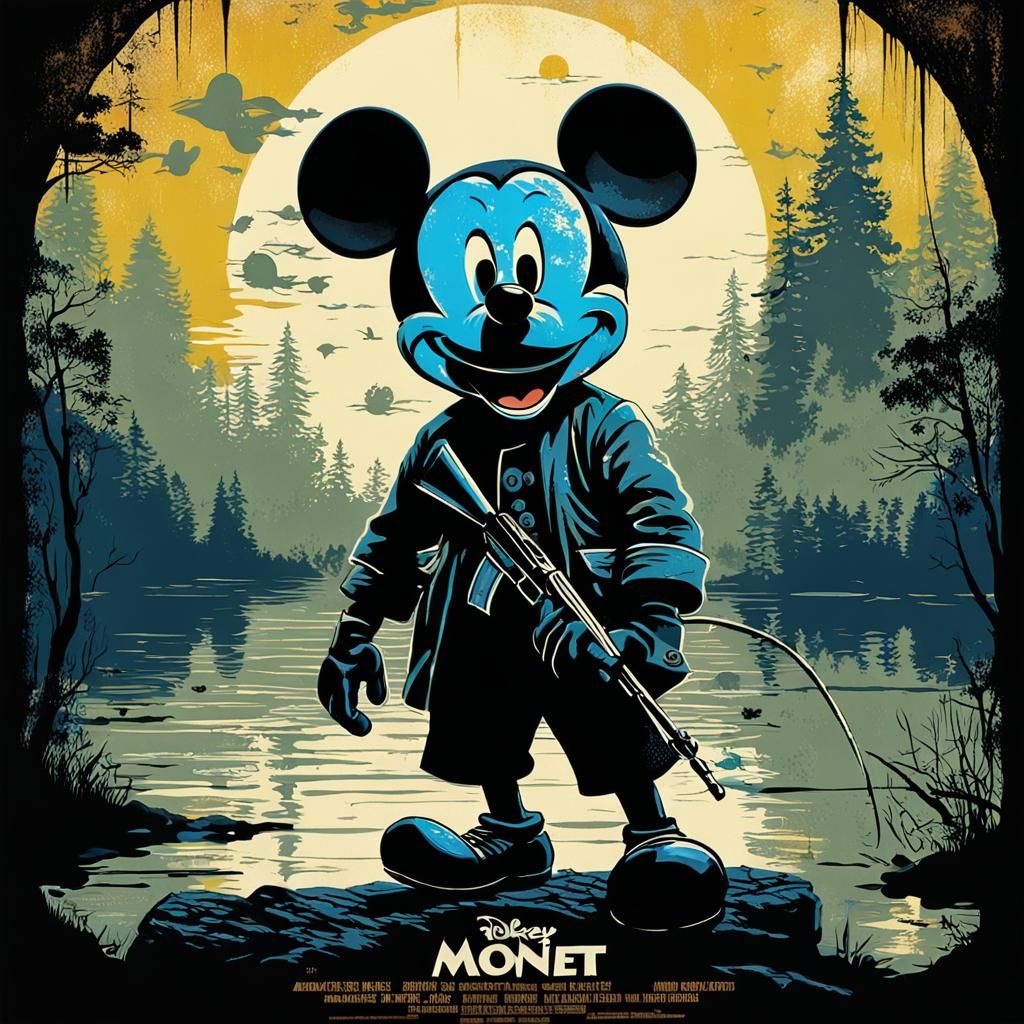 Mickey Mouse Rambo: Impressionist Movie Poster