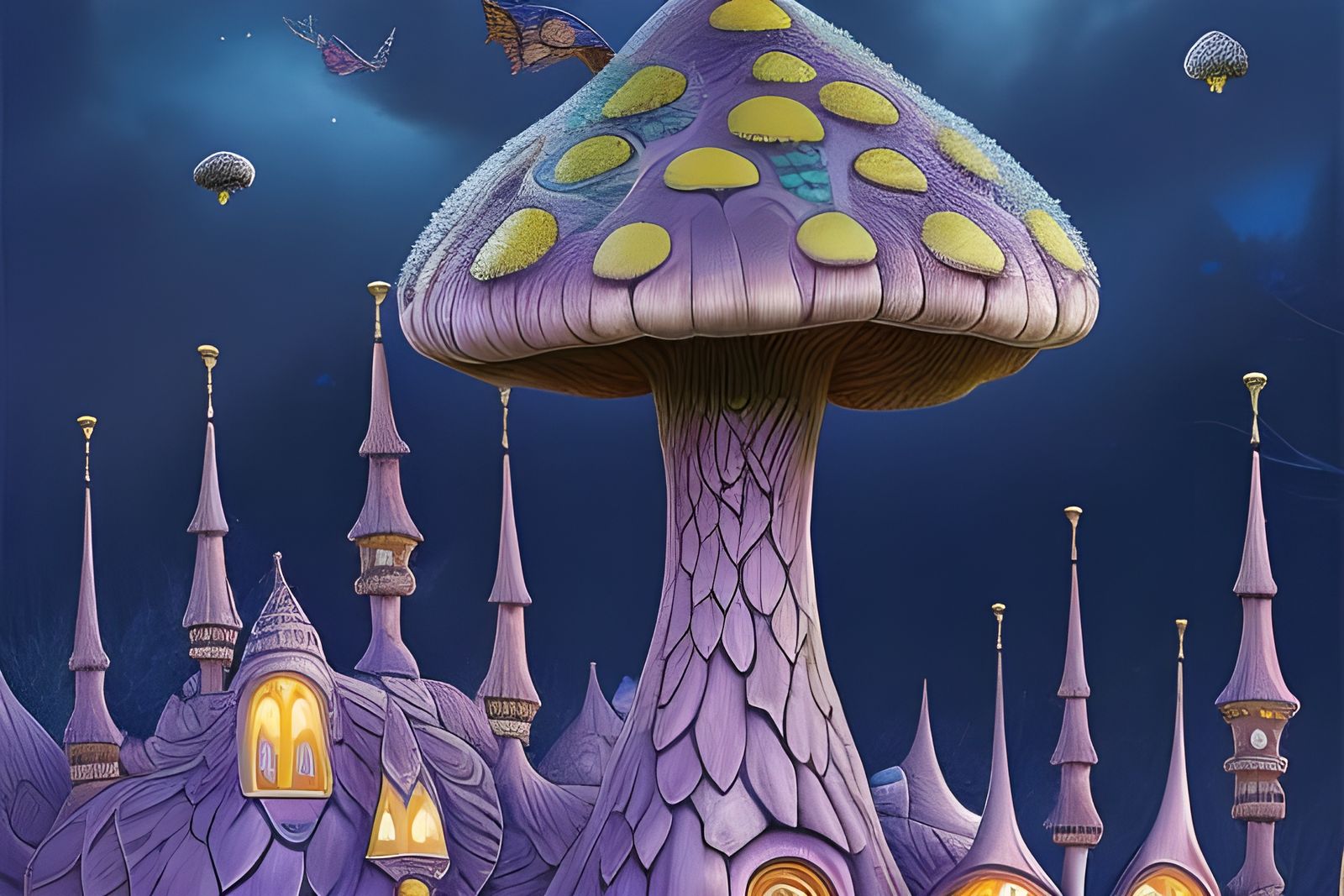 Fairytale Shroompunk Mansion in Fungal Metropolis
