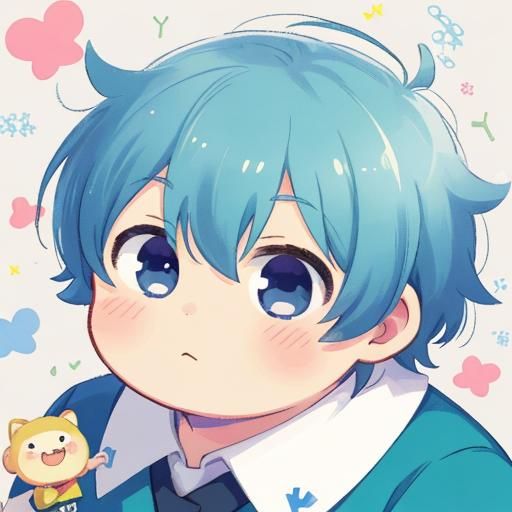 Chubby Man Portrait in Anime Style