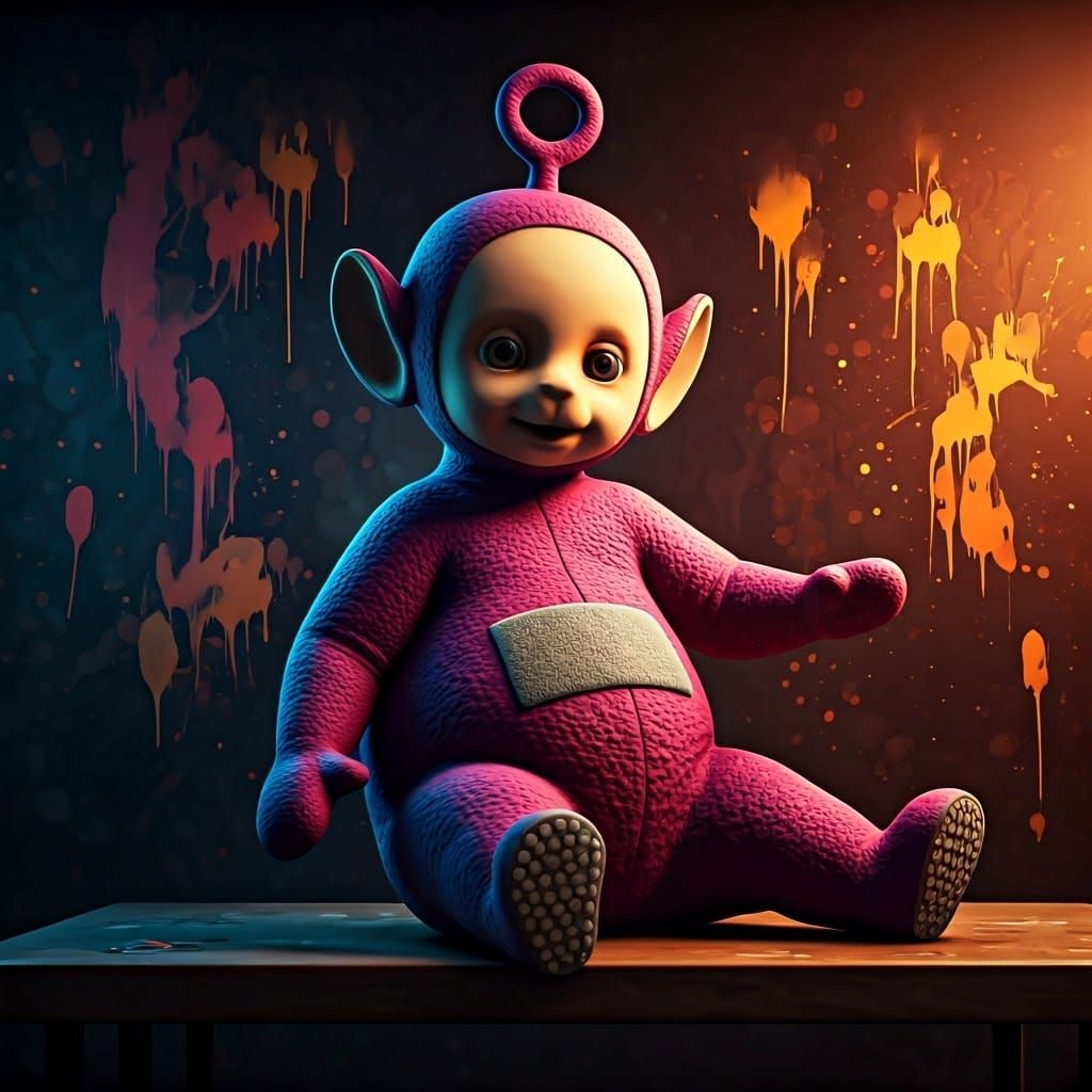 Epic Cinematic Portrait of a Living Teletubby Doll