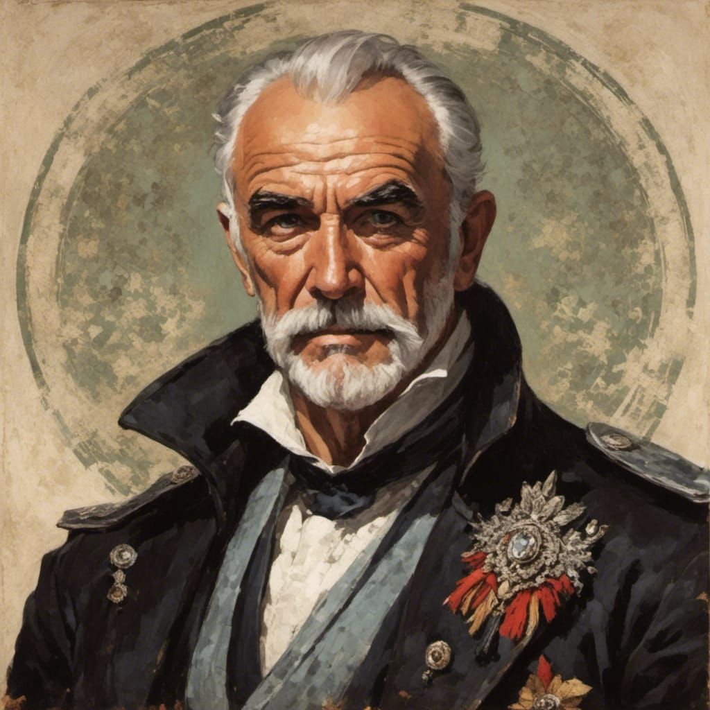 Sean Connery Portrait with Zentangle Mandalas