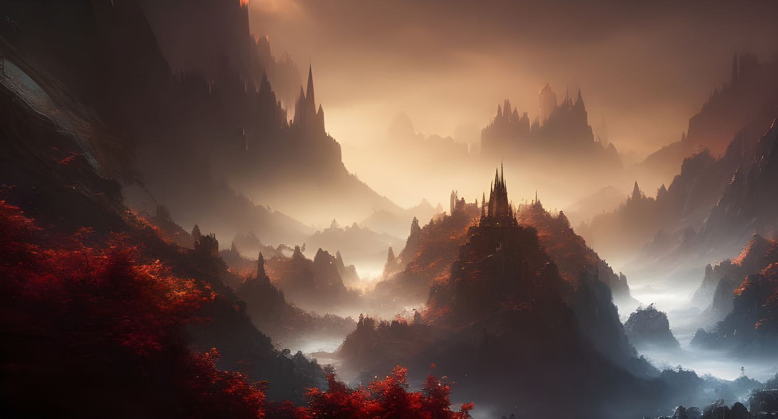 Magical Dream Flowerscape in Anime Style