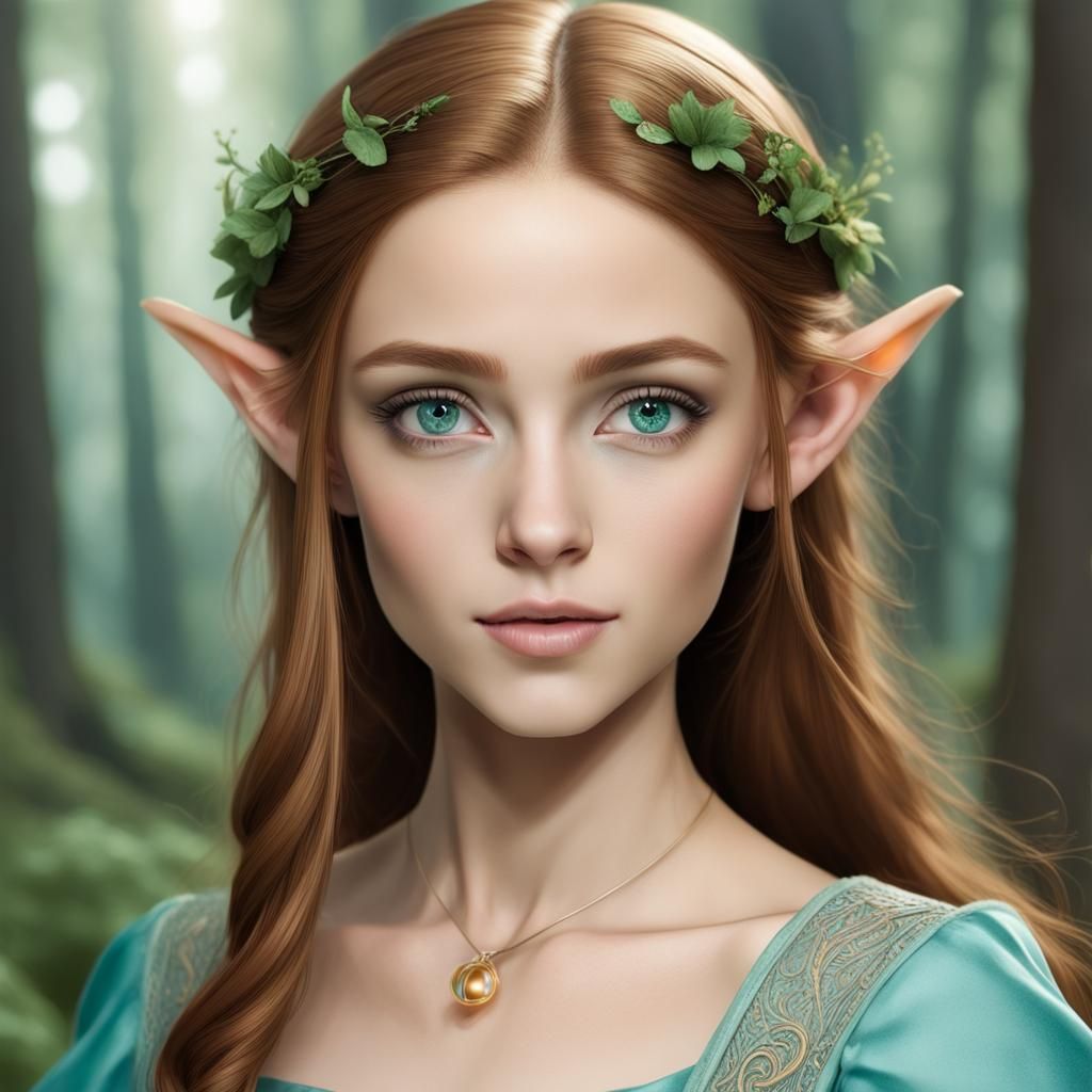 Youthful Elven Female with Brown Hair