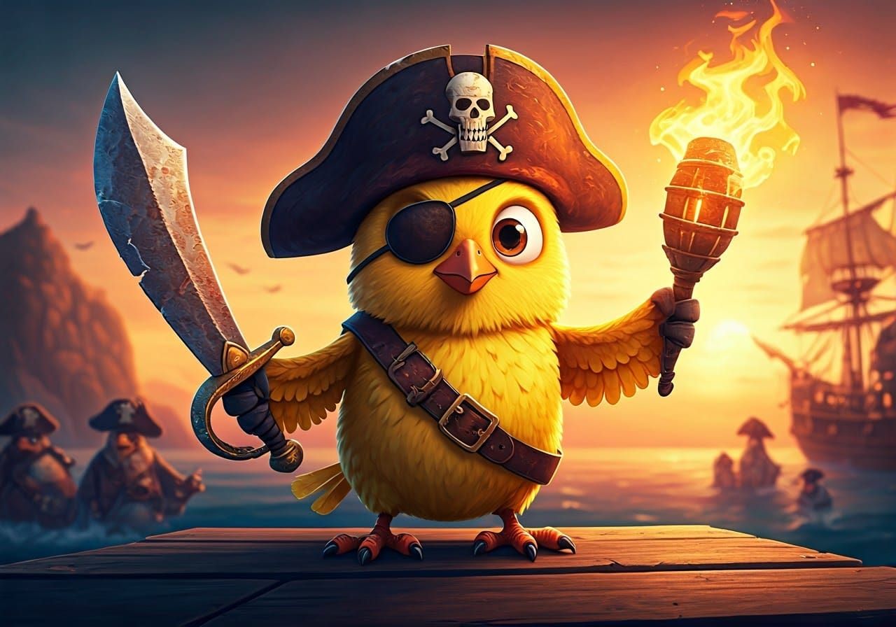 A Quirky Yellow Bird's Swashbuckling Escapade