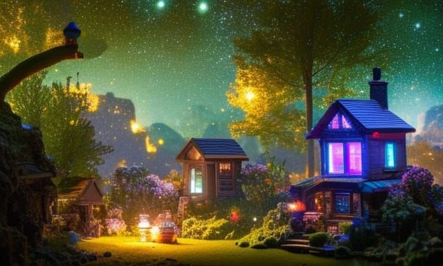 Tiny village in a small terrarium!