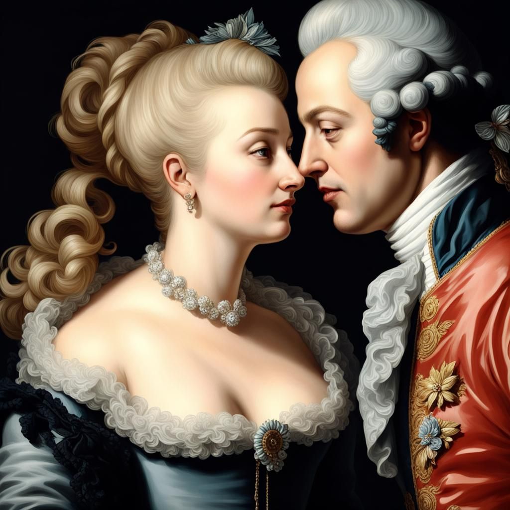Madame de Pompadour and King Louis XV Portrait