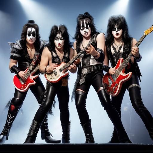 Kiss Rock Band Performing Live