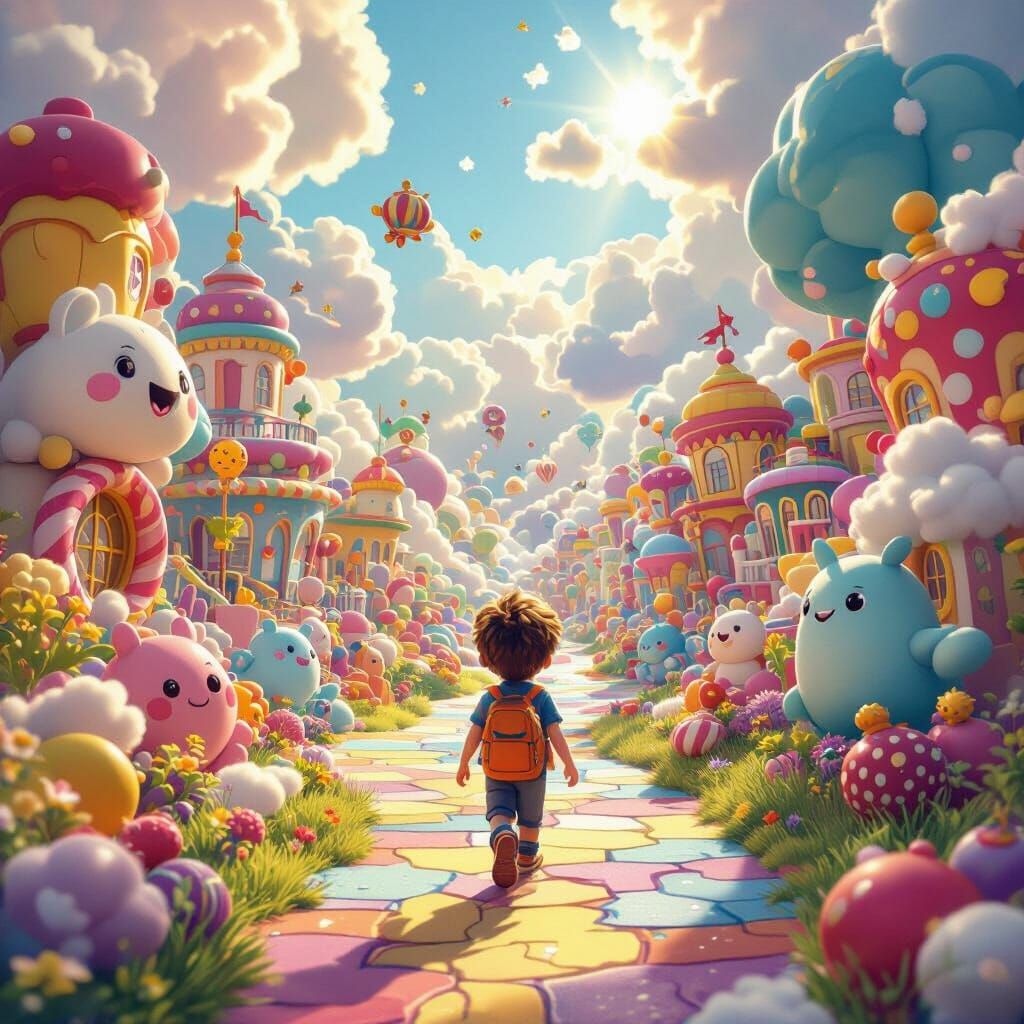 Joyful Exploration of a Child's Fantastical Toy World