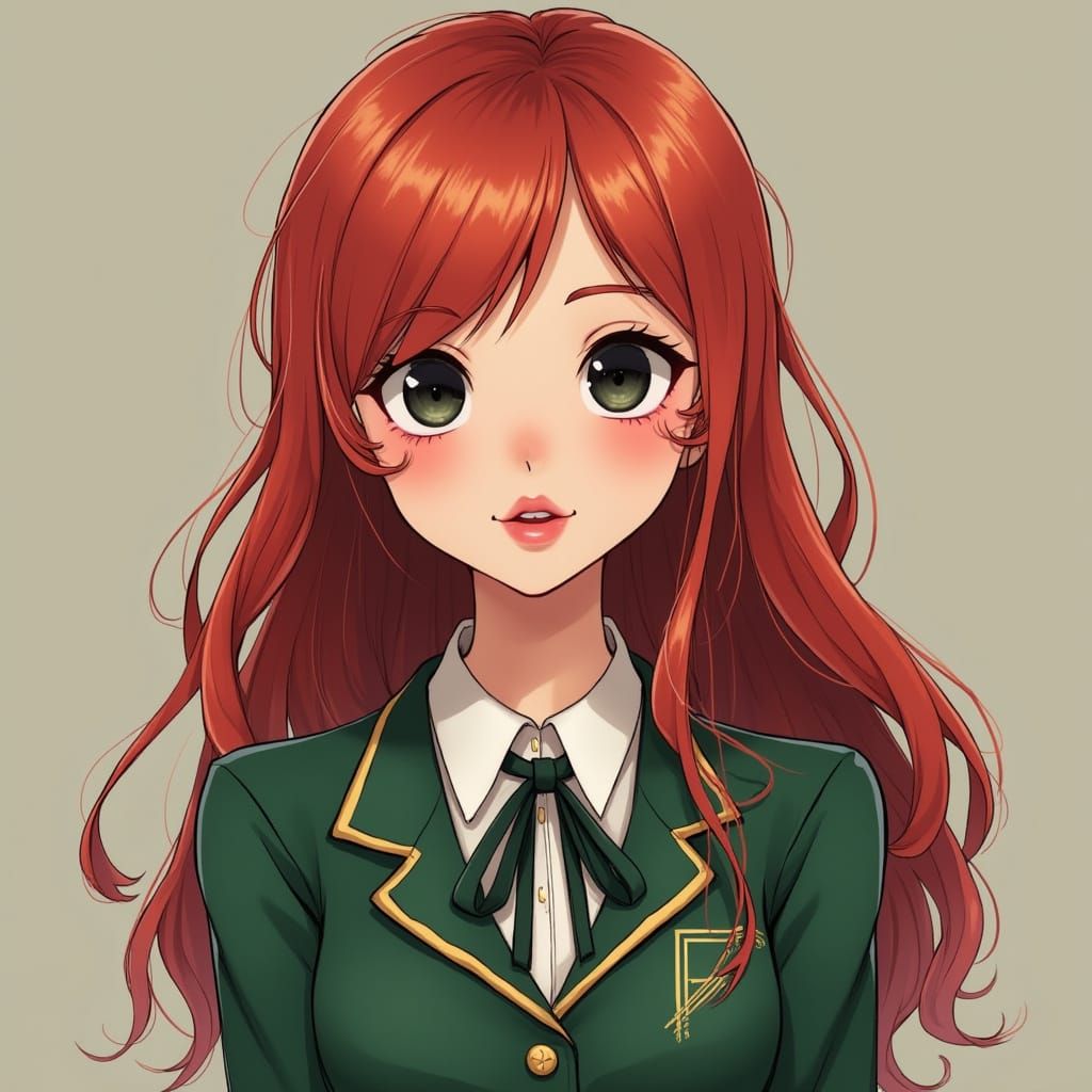 Girl in Magic Uniform: Cartoon Art Style