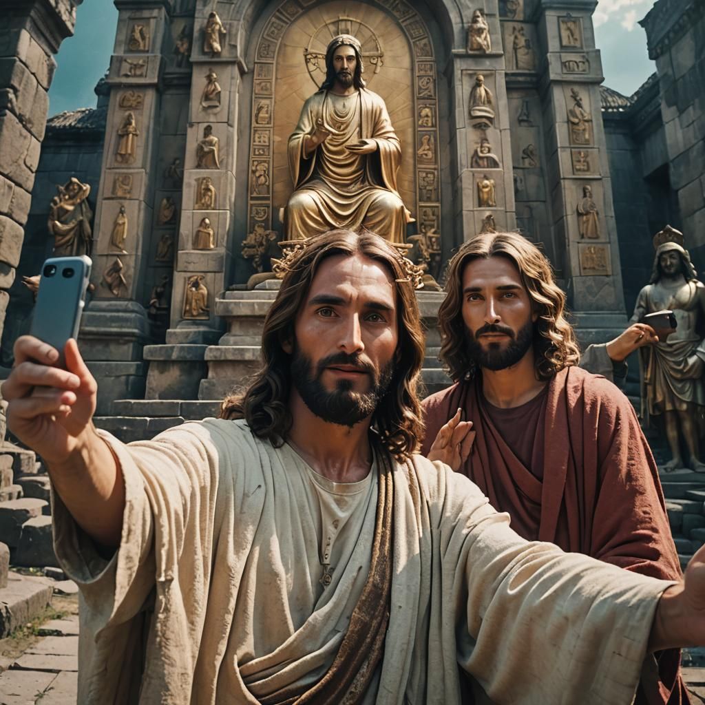 Jesus Christ and Buddha Take a Selfie