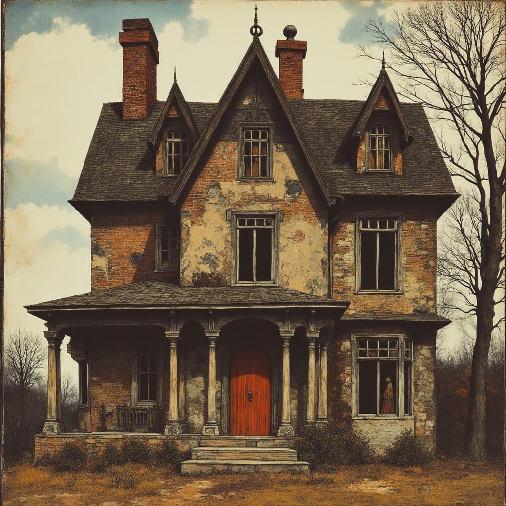 Gothic Doll House with 70s Aesthetic