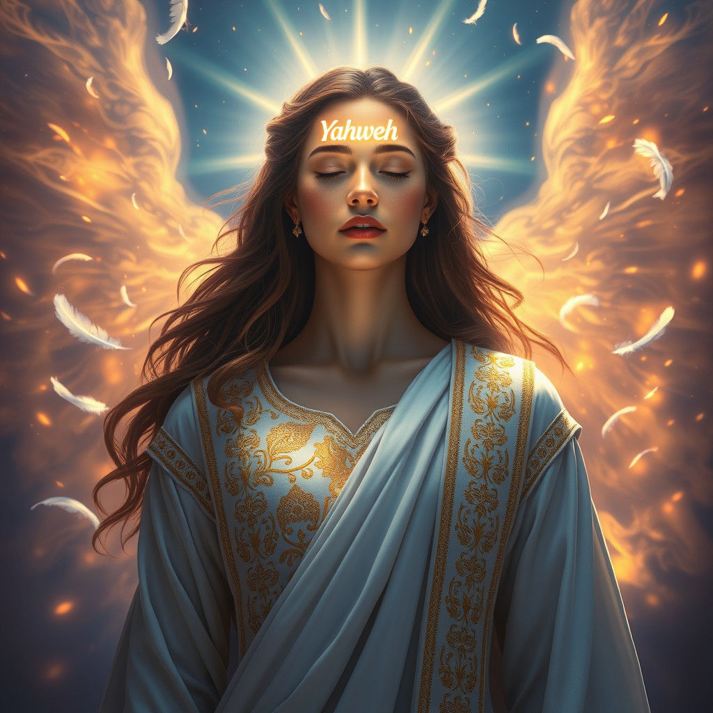 Alina Receives Holy Spirit with Yahweh Name, Fantasy Art