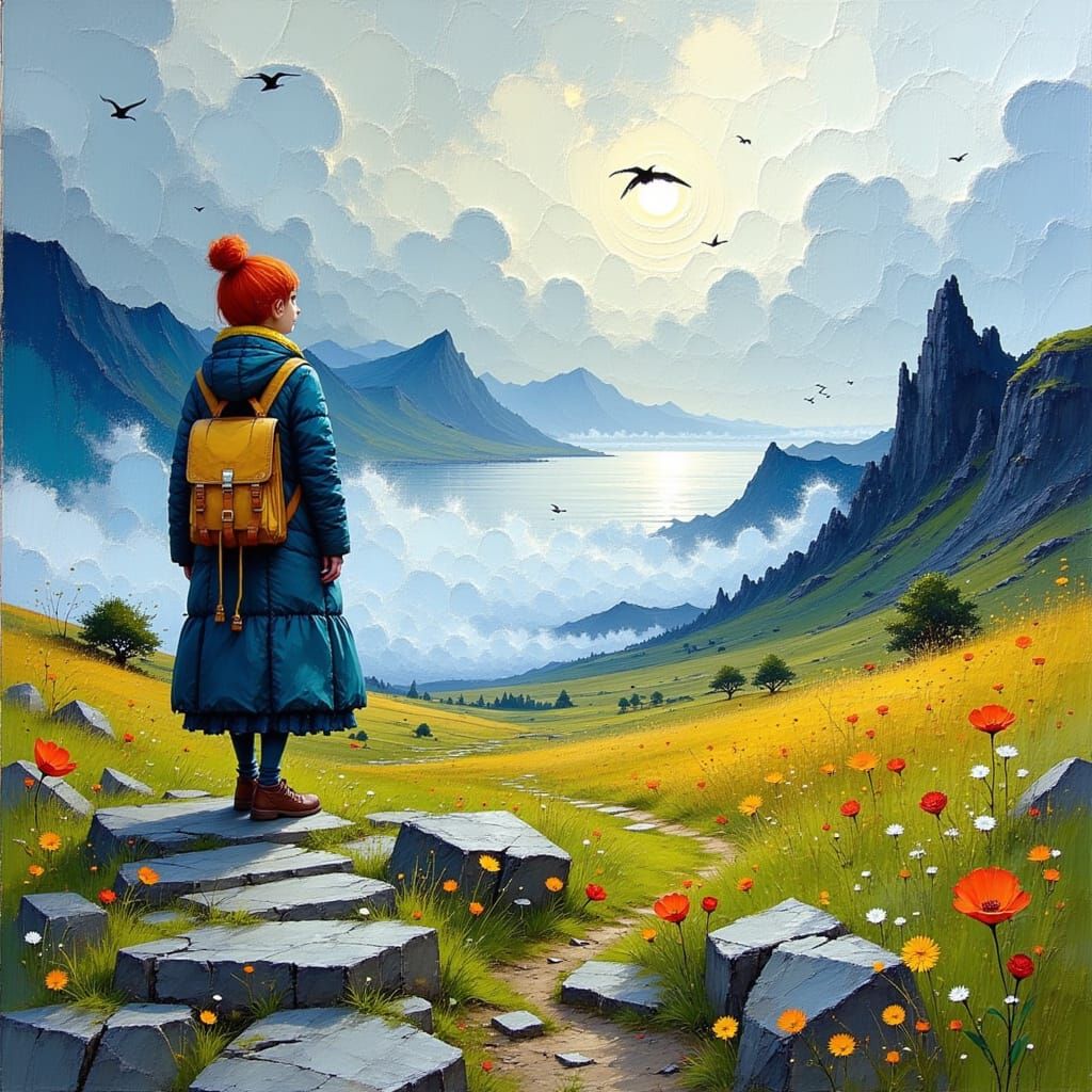 Wanderer of Skye in Ethereal Oil Painting