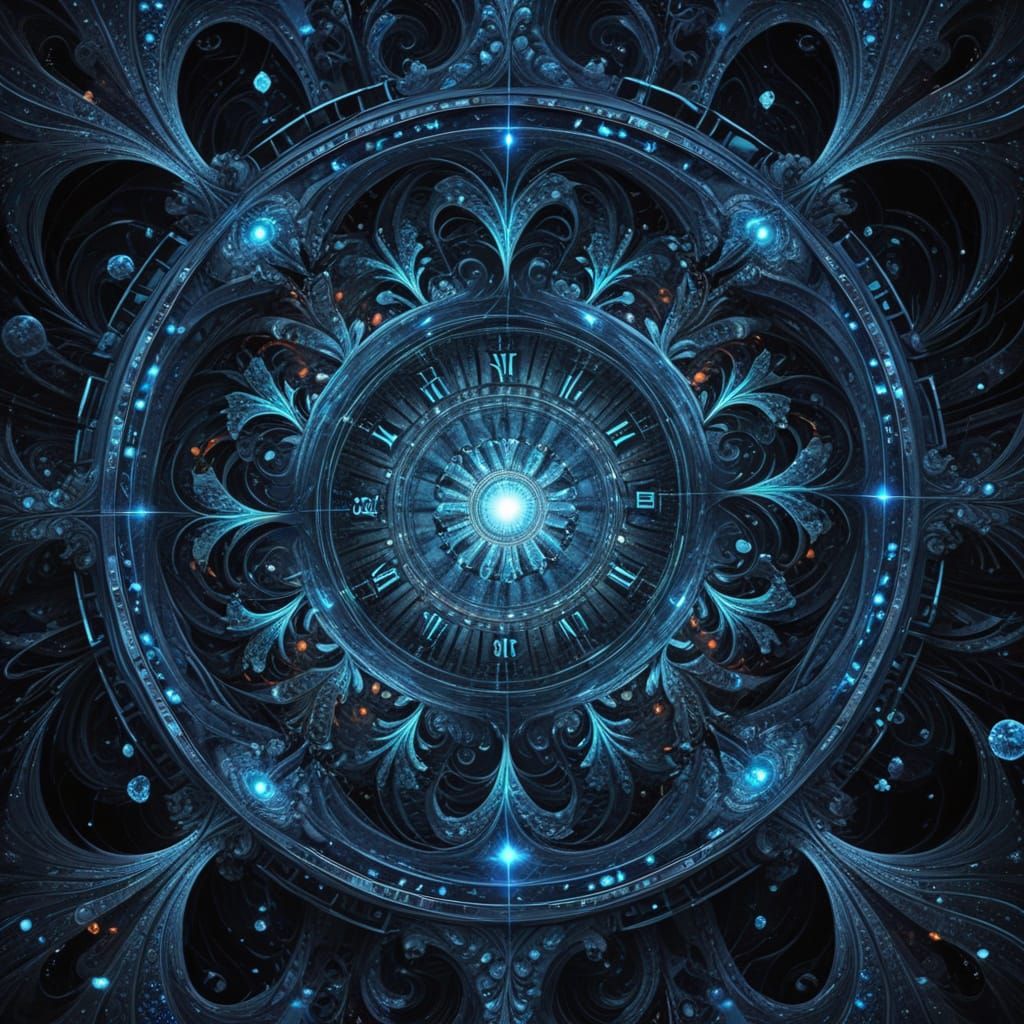 Untempered schism, time vortex, abstract vector fractal, wave function, Zentangle, 3d shading Epic cinematic brilliant s...