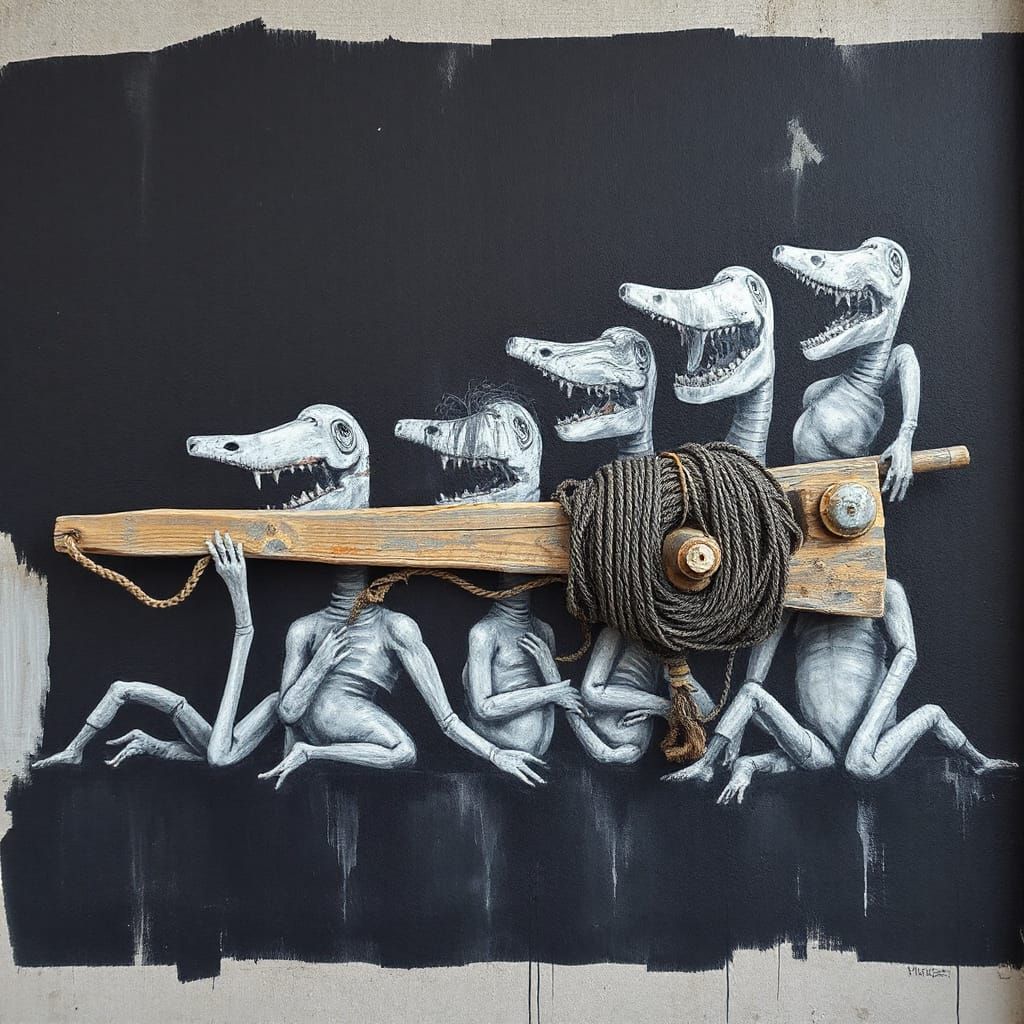 Disturbing Surreal Wall Art of Riot Insurrection