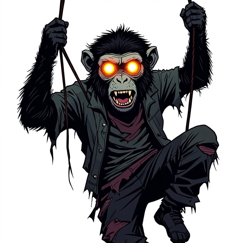 Scary Monkey Silhouette in Vector Style