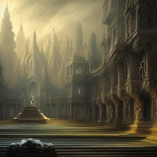 Enormous Labyrinth with Dramatic Lighting