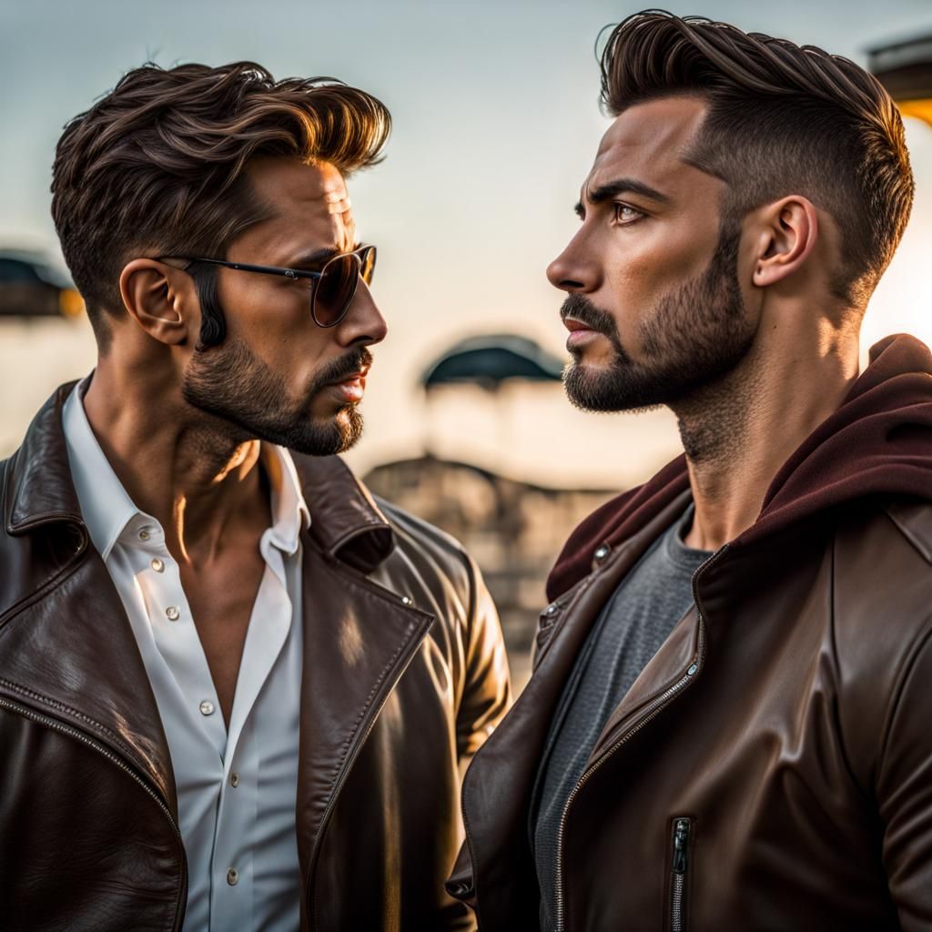 Man hypnotizing his handsome friend