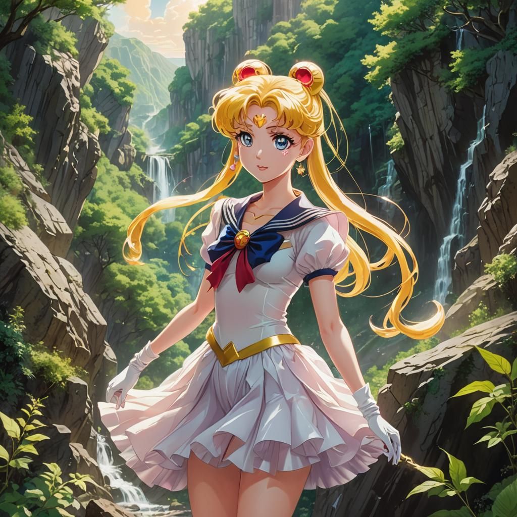 Sailor Moon Navigates a Treacherous Ravine: Anime Style