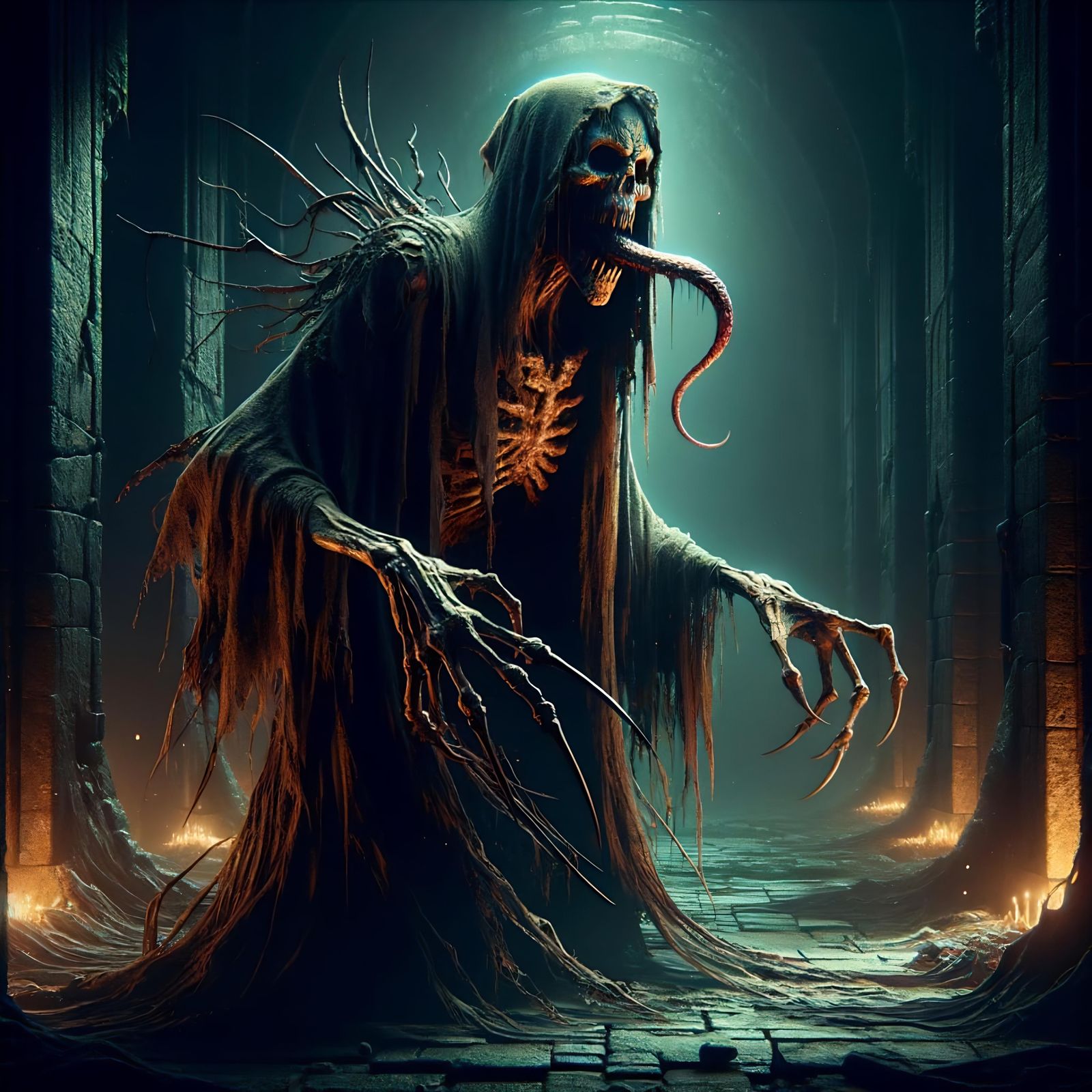 Epic Dark Fantasy Mohrg in Murky Dungeon