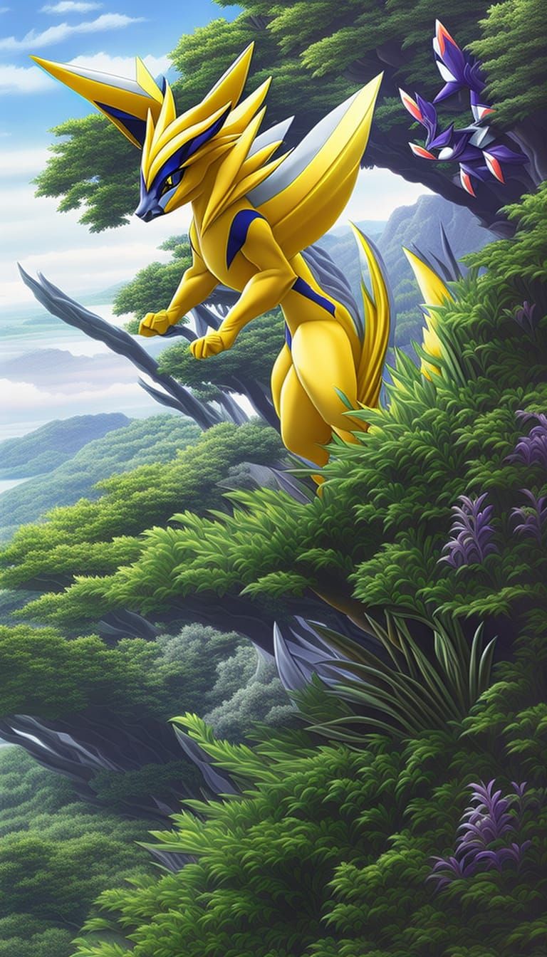 Renamon Digital Illustration in Hyper-Realistic Style