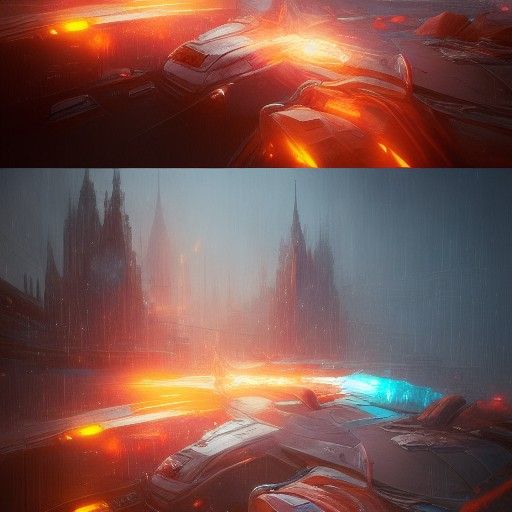 Emotional Concept Art in Orange and Teal