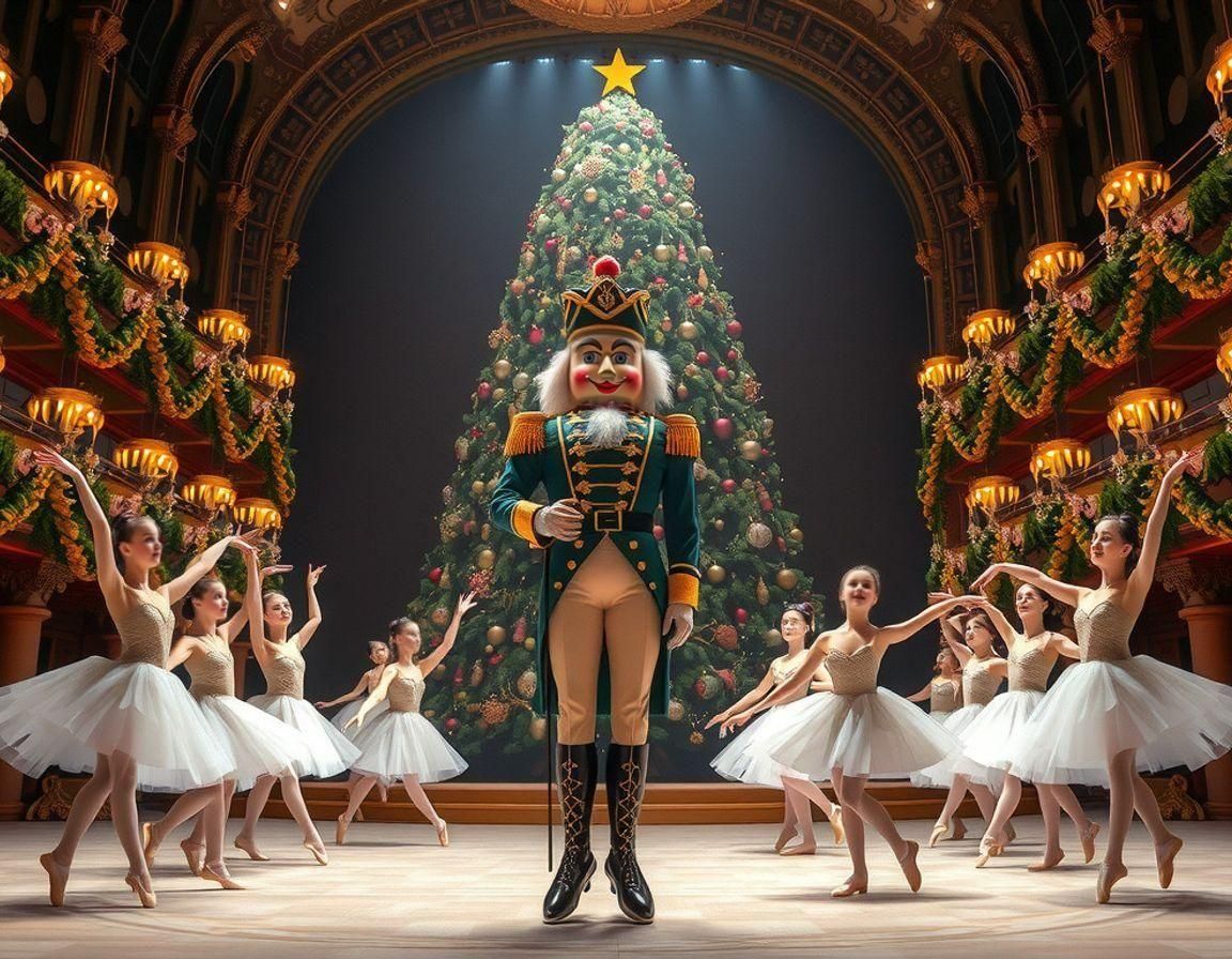 The Nutcracker Ballet: Dancers and Christmas Tree