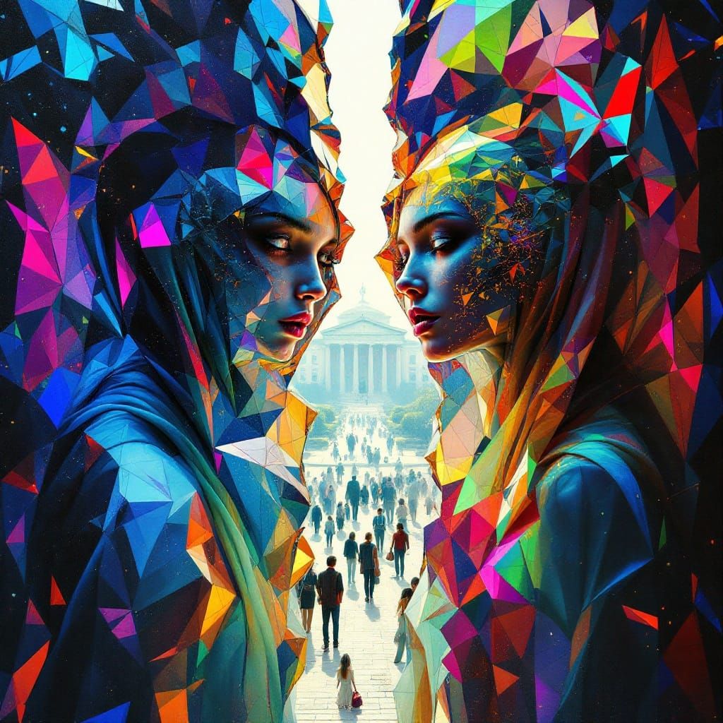 Ethereal Beings Observe Humans in Dreamscape