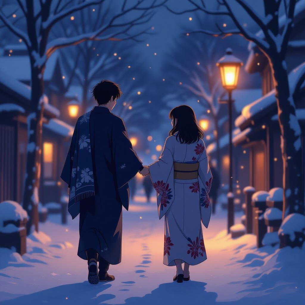 Romantic Night Walk: Haori Gift After Festival