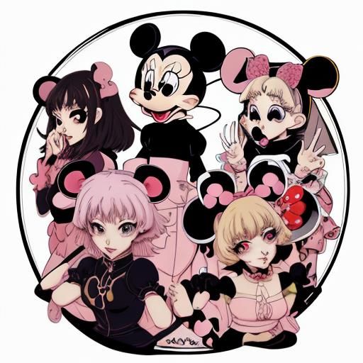 Anime Style: Micky, Minnie, Jerry, and Tom