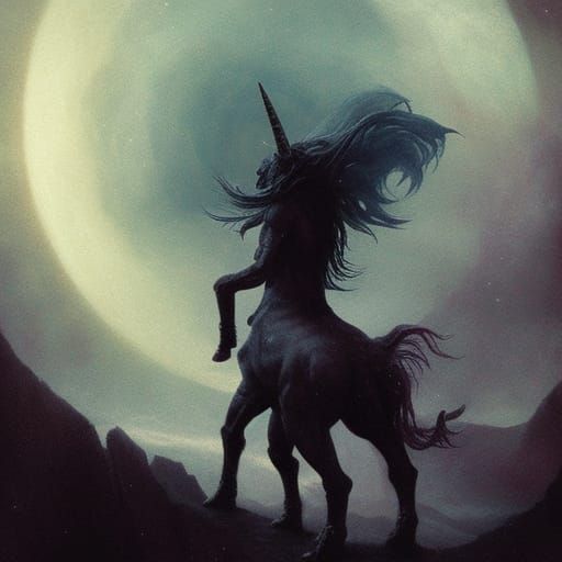 Eldritch Unicorn: Cosmic Horror in Doré Style
