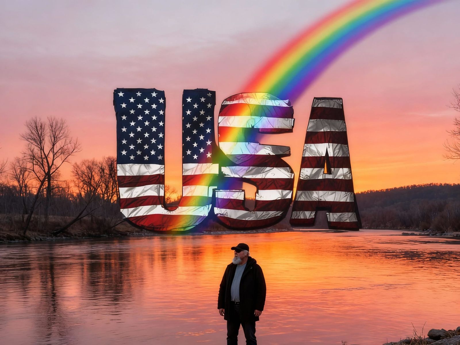 Standing under the flag